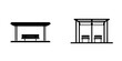 © neiros - Flat black icon representing two distinct bus stop designs showcasing modern and traditional features