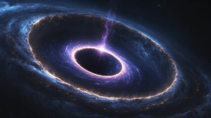 Wall Mural - realistic science fiction art depicting a black hole absorbing light in deep space. ai elements feat