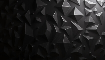  Abstract black geometric background with triangular shapes  