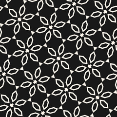 Wall Mural - abstract monochrome seamless pattern in oriental style. vector floral geometric ornament. black and 