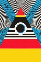 Wall Mural - a colorful poster with a triangle and an oval