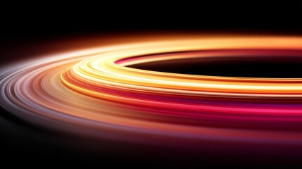 Fototapete - Vibrant spirals of orange, gold, and crimson light flow in a circular motion, creating an energetic composition that conveys motion and warmth