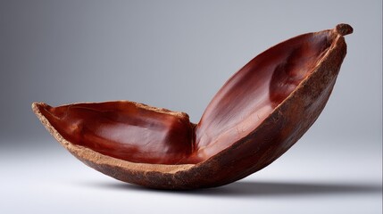 Aufkleber - Isolated dry aromatic seed with intricate wrinkled texture and unique organic shape rests on a smooth white backdrop, providing ample copy space for creative use
