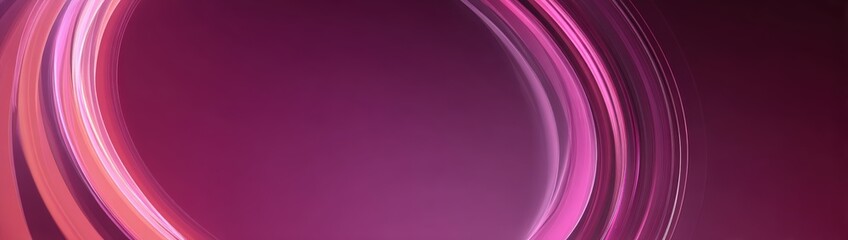 Wall Mural - abstract pink and purple curved light streaks form a circular pattern on a smooth gradient backgroun