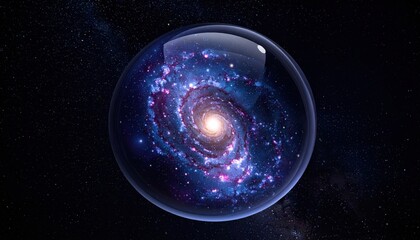 universe inside a sphere: an artistic capture of the vast universe encapsulated within a delicate sp