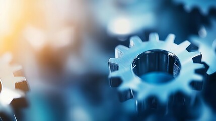Aufkleber - Close-up view of intricate metal gears, showcasing precision engineering and complex mechanics.  The image emphasizes the detailed structure and interconnectivity of the components. : Generative AI
