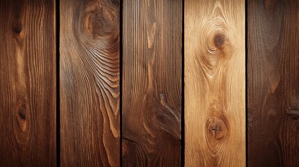 Leinwandbilder - Close-up shot captures the intricate textures and natural beauty of wooden panels in deep brown hues, featuring distinct grain and knot patterns
