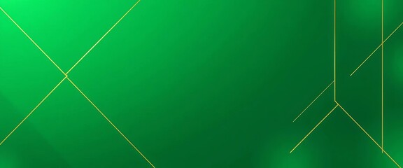 Wall Mural - Emerald green gradient abstract background with gold rounded square lines and shadows; modern geometric pattern, squares, simple