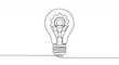 © Hera - Ingenious Gear Idea:  A Single Line Drawing of a Light Bulb with a Gear Inside, Symbolizing Innovation and  Problem Solving