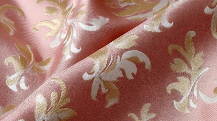 Poster - This delicate silk fabric features intricate floral patterns and a seamless texture, creating an elegant appearance suitable for various design projects
