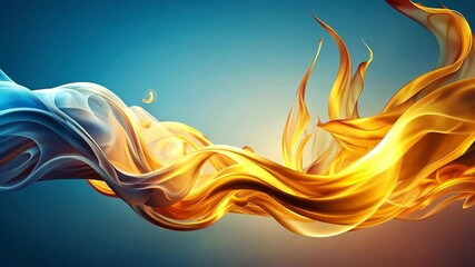 Leinwandbilder - Golden Fluid Elegance A Symphony of Graceful Movement and Radiant Hues