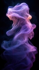 Wall Mural - Abstract swirling shapes of smoke-like textures in vibrant hues.