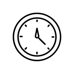 Sticker - simple line drawing of wall clock showing four o’clock