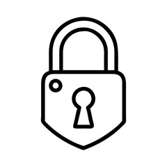 Sticker - simple black outline padlock icon