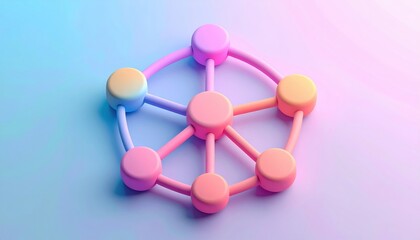 Canvas Print - creative clay network emblem design digital art abstract gradient contemporary style visual concept
