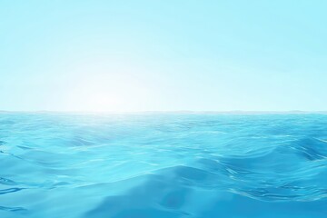 tranquil azure waves meet a bright, clear sky. gentle undulations of a smooth, watery surface