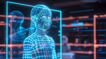 Aufkleber - This Advanced AI shows a freestanding digital figure with precise depthmap tracking.