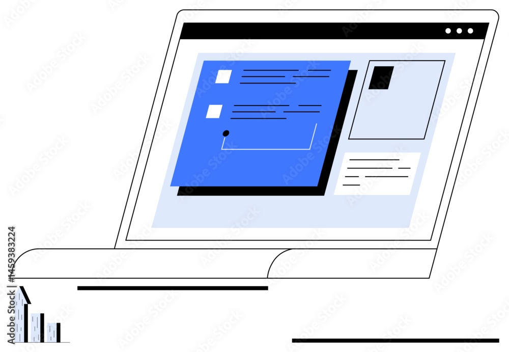 Laptop screen featuring professional dashboard with cards and data ...