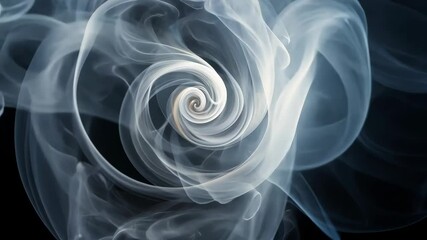 Poster - Mesmerizing smoke swirls in a captivating abstract spiral against a dark backdrop.