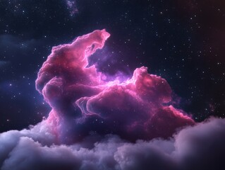 Wall Mural - Pink cosmic clouds and stardust