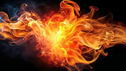 Aufkleber - Fiery Swirls of Abstract Energy Dance in a Captivating Display of Light and Motion