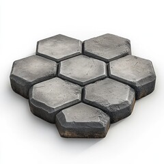 Wall Mural - geometric hexagonal concrete tiles arranged in a minimalist gray backdrop abstract stone texture pat