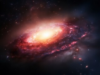 Wall Mural - Colorful galaxy with bright center