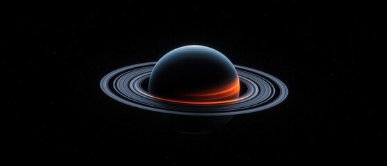 Wall Mural - Ringed planet in deep space