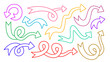 © riansa28 - doodle arrows set. Arrow icon. Set of Hand drawn arrows doodle. Arrow Collection Directions doodle.