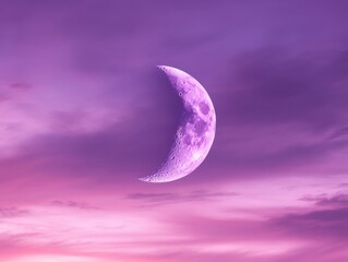 Wall Mural - Crescent moon and cloudy sky