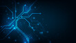 © Mooam - Futuristic lines circuit board blue light. Technology abstract background