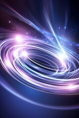 Wall Mural - Glowing concentric circles and streaks of light against a dark background