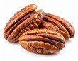© Isabella  - Whole pecan nuts with natural grooves and rich brown texture, isolated on white