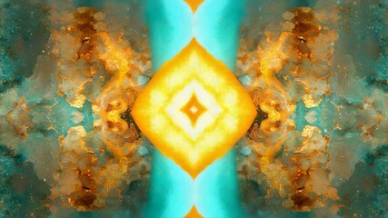 Wall Mural - vibrant yellow and blue abstract design featuring colorful patterns in a modern artistic style