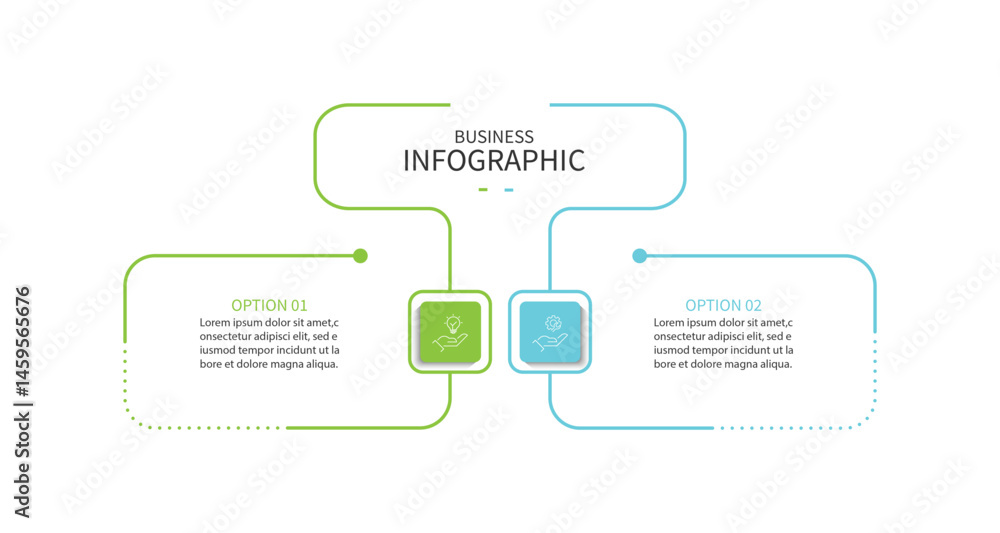 Business infographics. Infographics with 2 steps or options Stock ...