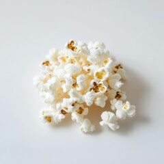 Poster - A heap of fluffy, white popcorn glistens on a smooth surface, promising a delightful and crunchy snack, perfect for movie nights.