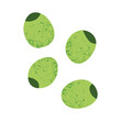 © Yelyzaveta - Green olives. Ripe organic olive berry fruit, healthy natural mediterranean food, abstract raw pitted snack flat cartoon style. Vector isolated olive illustration