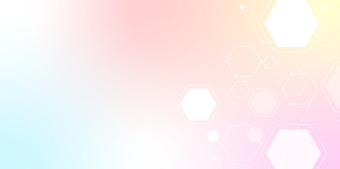 Wall Mural - abstract medical gradient hexagon vector background design.chemical pattern. hexagonal structure mol