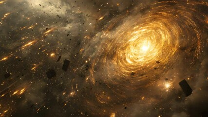 Wall Mural - stunning spiral galaxy with bright star at its center surrounded by cosmic dust and starscape