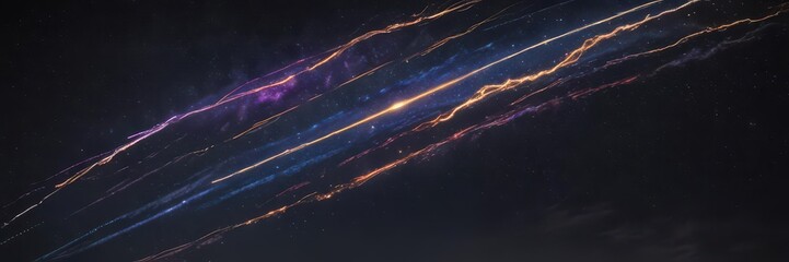 Wall Mural - Celestial light streak, stars glittering, cosmic path , sci-fi, cosmic dust, silver