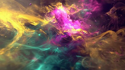 Wall Mural - vibrant colorful smoke explosion creating a dramatic spectacle of swirling hues in the air
