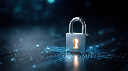 Digital security lockdown cybersecurity realm image capture high-tech environment close-up data protection concept