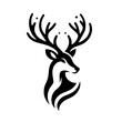 © MatandSterre - Minimalist Deer Head Logo: Elegant Black & White Design for Branding