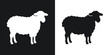 © DesignAxen - Sheep silhouette design featuring positive and negative space in black and white