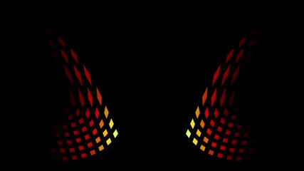 Wall Mural - yellow orange colors motion graphics video clip on black screen background animation
