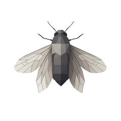Leinwandbilder - Abstract Geometric Insect Illustration with Polygon Art Style Design