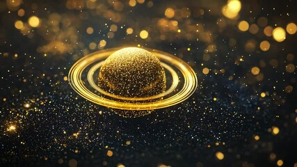 Wall Mural - elegant gold sphere on a rich black background creating striking visual contrast and depth in compos
