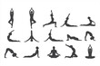 © MDSUMON - Yoga Pose Collection in Silhouette: Asanas, Stretching, and Meditation