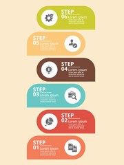Wall Mural - infographic diagram showing steps of business, education, experiment process for background of repor