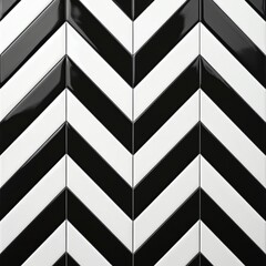 Aufkleber - Black white chevron pattern tile. Zigzag geometric design. Repeating wallpaper. Modern graphic background, perfect for interior design projects. Ideal for flooring, wall decor, home improvement.